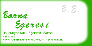 barna egeresi business card